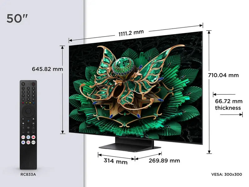 TCL 50C7K-UK 50" 4K QD-MINI LED UHD Smart Television