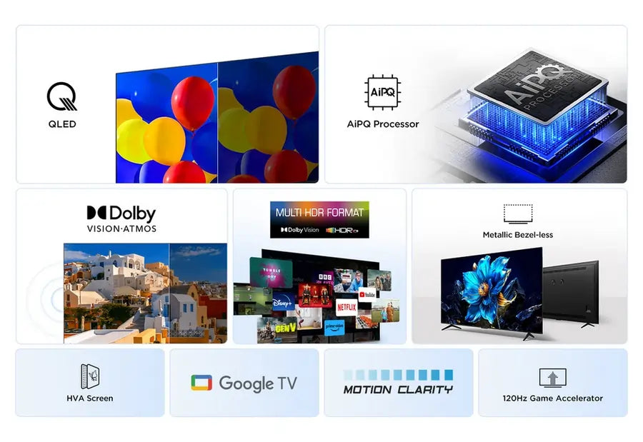 TCL 50P7K-UK 50" 4K QLED Direct LED HDR Google TV - 73534184751477 