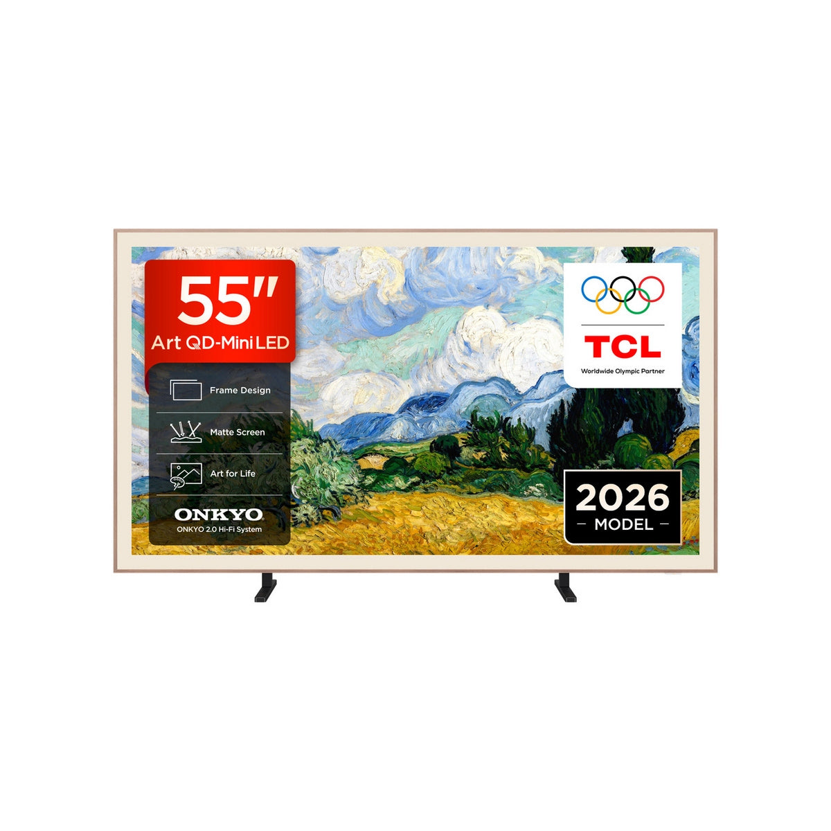 TCL 55A400 PRO-UK 55" 4K Ultra HD QD-MINI LED AI Art TV - Black
