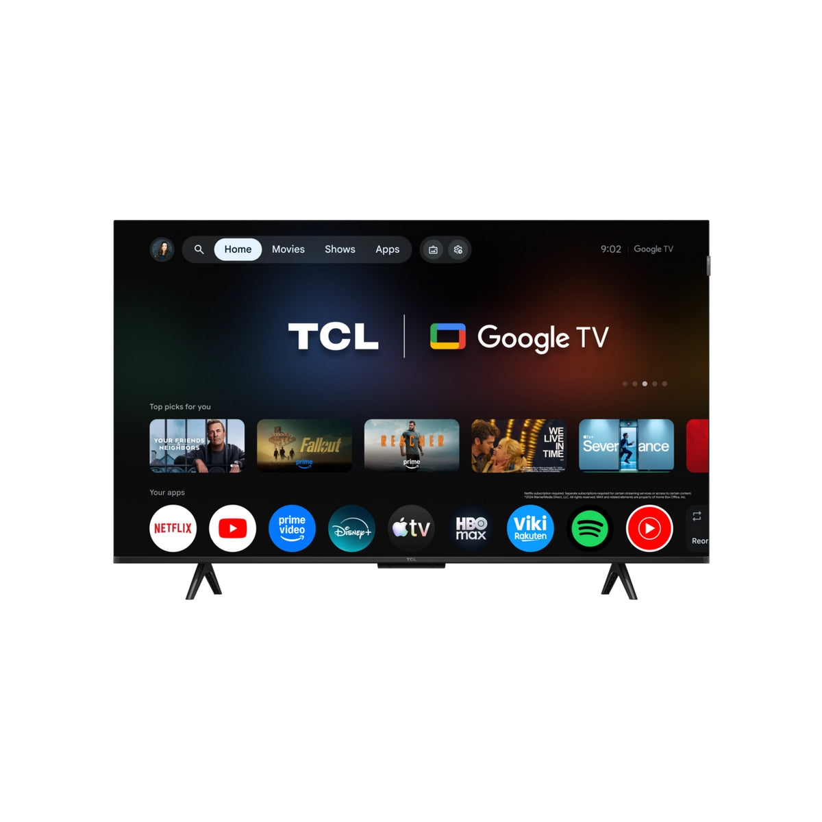TCL 43P7L-UK 43" 4K HDR QLED Direct LED Google TV - Black