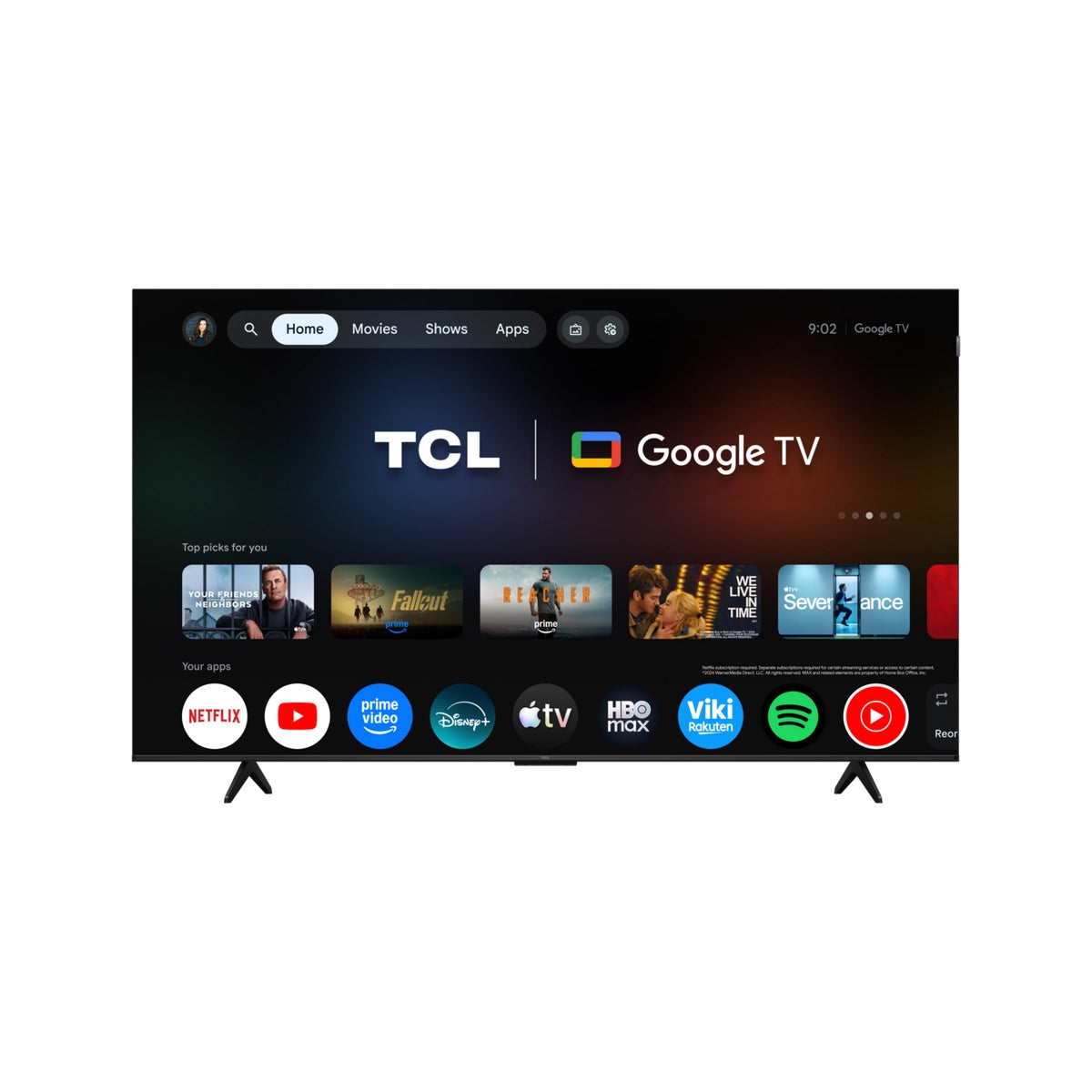 TCL 65P7L-UK 65" 4K HDR QLED Direct LED Google TV - Black