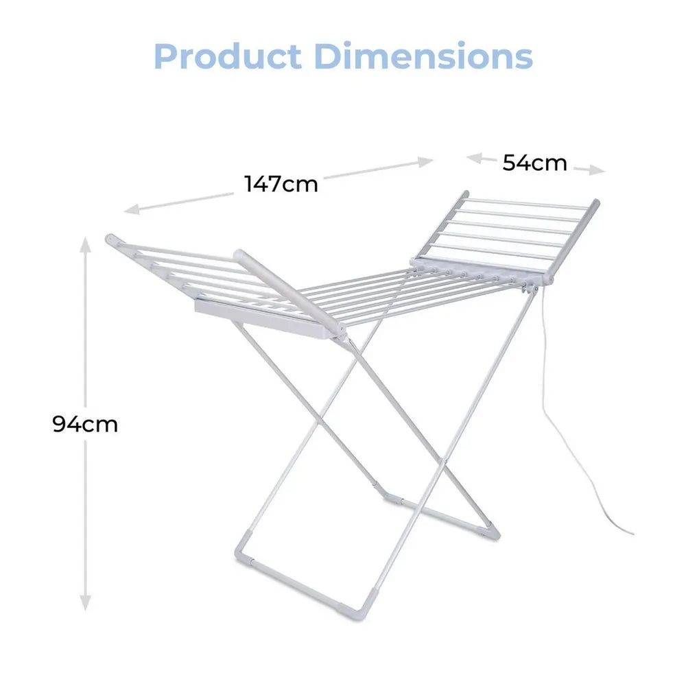 Tower T25003 Heated Winged Clothes Dryer/Airer with Cover, Silver