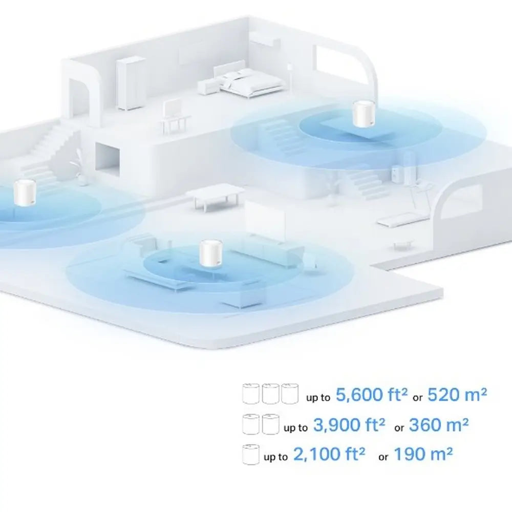 TP-LINK DECO X1500 Whole Home Mesh Wi-Fi 6 System, White - 43573124890847 