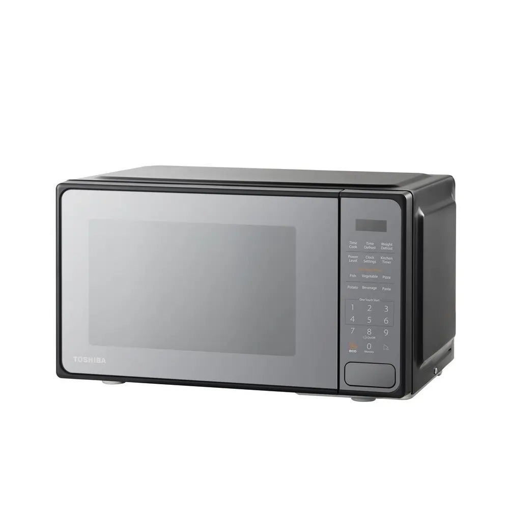 Toshiba MM2EM20PF 800W 20 Litre Solo Microwave Oven, Mirror Finish Black - 43558029787359 