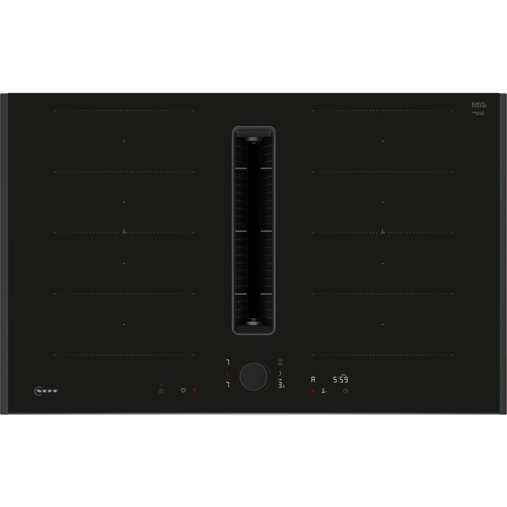 Neff V68AUX4C0 N90 83cm Vented Hob, Black, B Rated - 43657910321375 