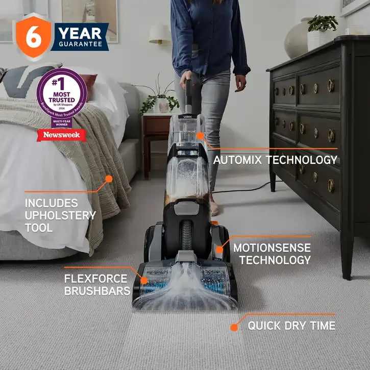 VAX CDCW-SWXC Platinum SmartWash Classic Carpet Cleaner, Silver & Blue