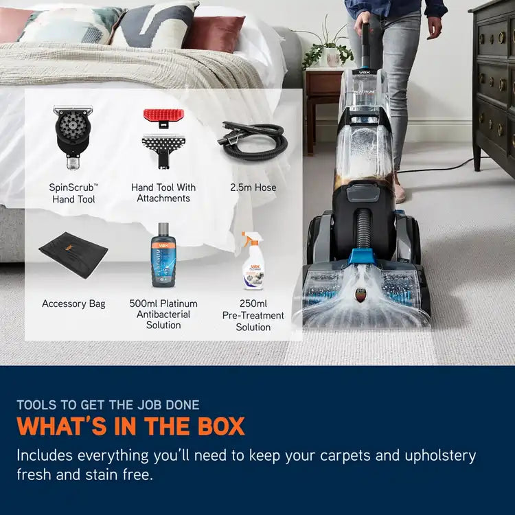 VAX CDCW-SWXS Platinum SmartWash Carpet Cleaner, Charcoal & Blue