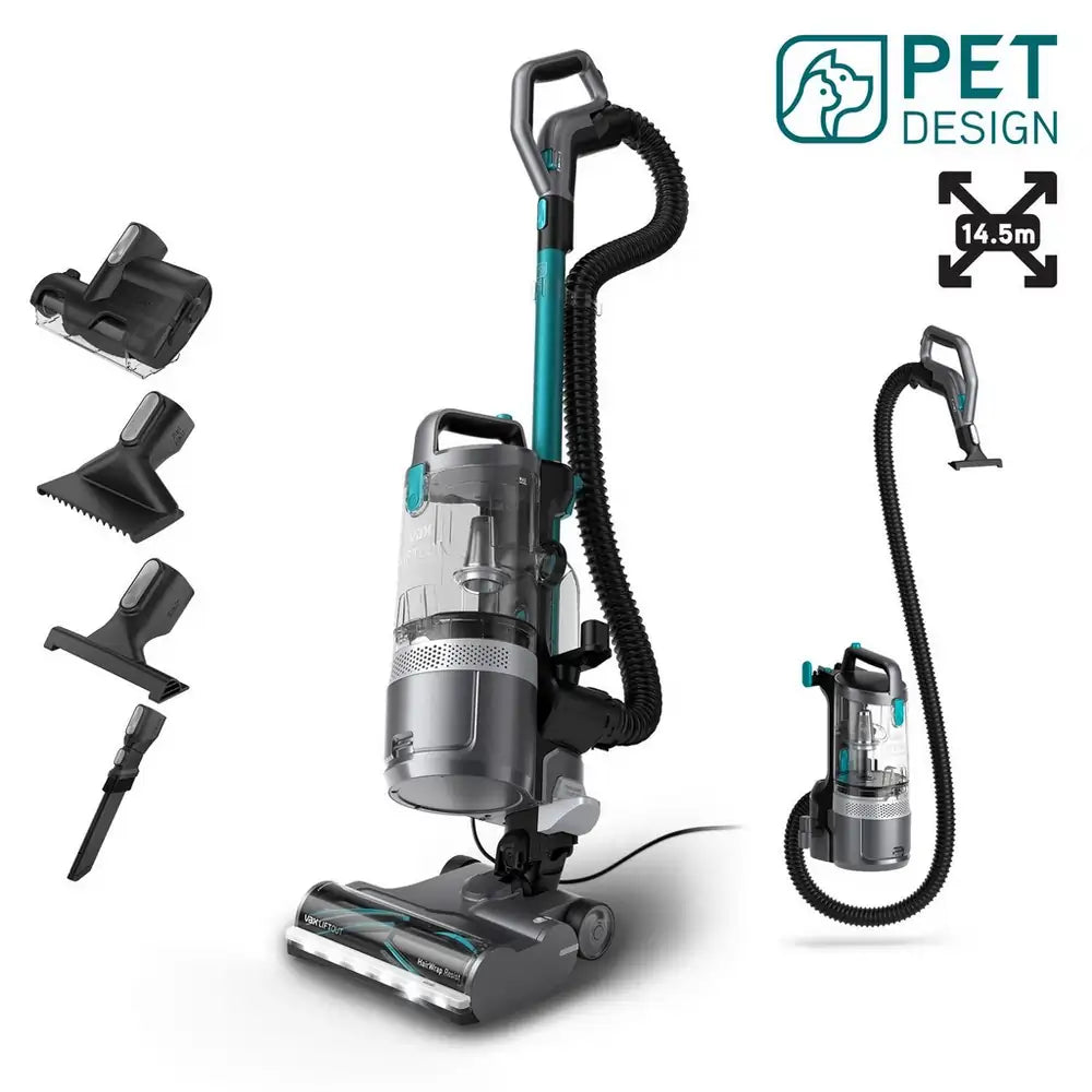 Vax CDUP-LORP LiftOut Reach Pet-Design Upright Vacuum Cleaner, Graphite/Teal