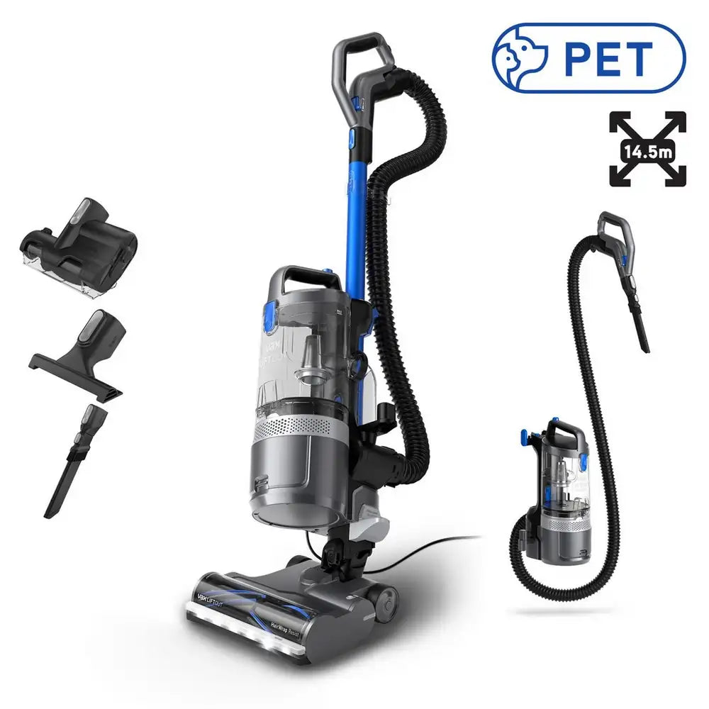 Vax CDUP-LOXR LiftOut Reach Pet Upright Vacuum Cleaner, Graphite/Blue