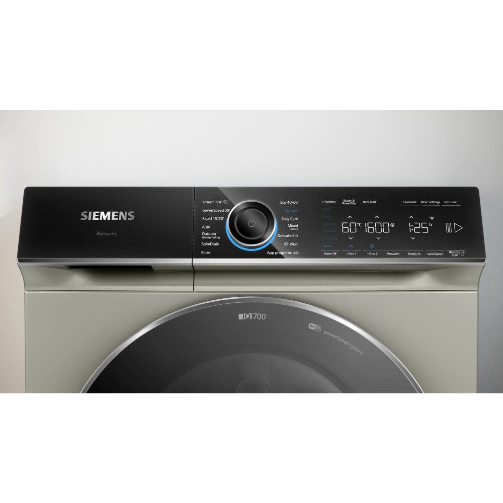 Siemens WG56B2ATGB Washing Machine, 10kg, 1600 Spin, Silver Inox, A Rated - 43657918939359 