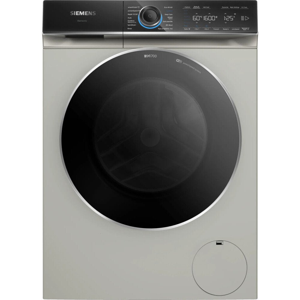 Siemens WG56B2ATGB Washing Machine, 10kg, 1600 Spin, Silver Inox, A Rated - 43657918873823 