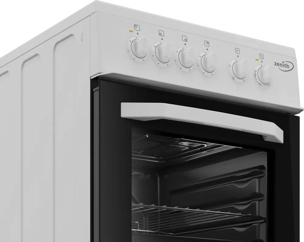 Zenith ZE503W 50cm Electric Single Oven With Solid Plate Hob, White