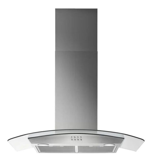 Zanussi ZFLX29A 90cm Curved Glass Chimney Hood, Stainless Steel