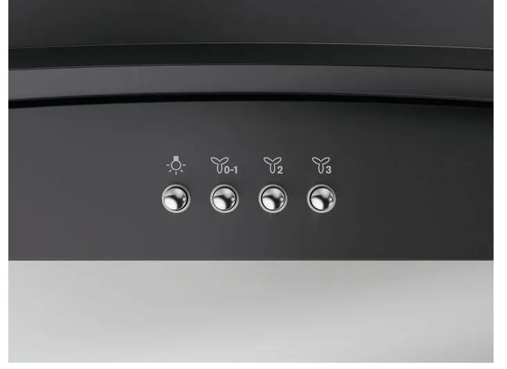 Zanussi ZFLX29K 90cm Curved Glass Chimney Hood, Black