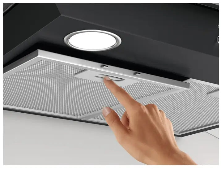 Zanussi ZFLX29K 90cm Curved Glass Chimney Hood, Black