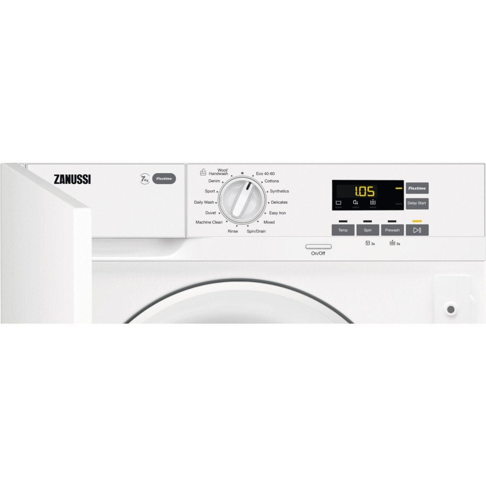 Zanussi ZW74PDBI 7kg Washing Machine with 1400 rpm,Fully Integrated,B Rated - 43724687966431 