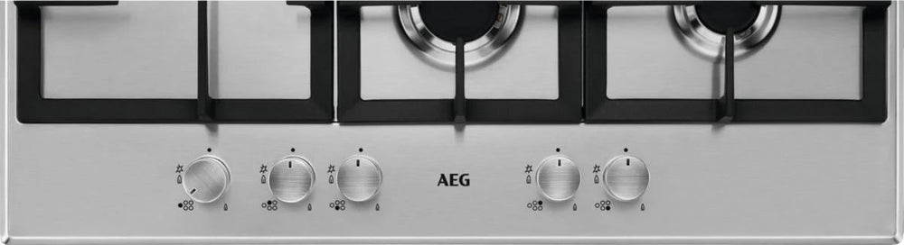 AEG HGB75500SM 75cm 5 Burner Gas Hob, Stainless Steel | Atlantic Electrics - 42942860296415 