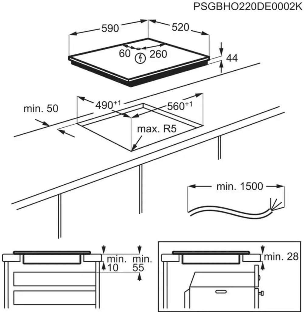 AEG IKX64301CB Induction Hob - 59cm Black, Frameless Design, Touch | Atlantic Electrics - 42117451841759 