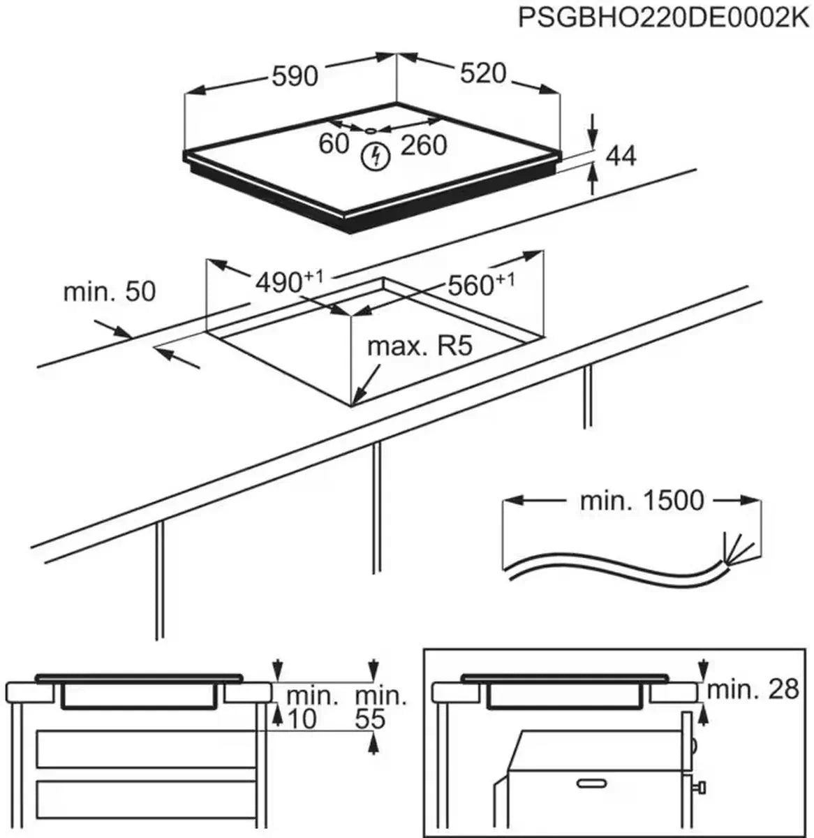 AEG IKX64301CB Induction Hob - 59cm Black, Frameless Design, Touch | Atlantic Electrics