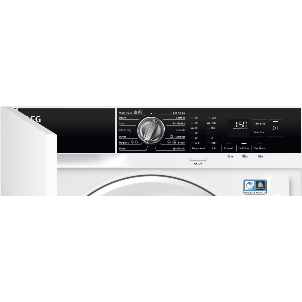 AEG LF7E7431BI Integrated Washing Machine, 7kg, 1400 Spin, White, B Rated | Atlantic Electrics