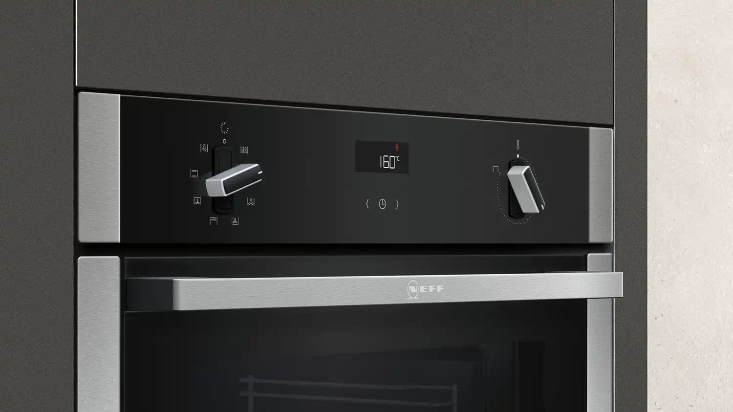 Neff B4ACF1AN0B 71L Built-In Electric Single Oven,Stainless Steel / Black,A Rated