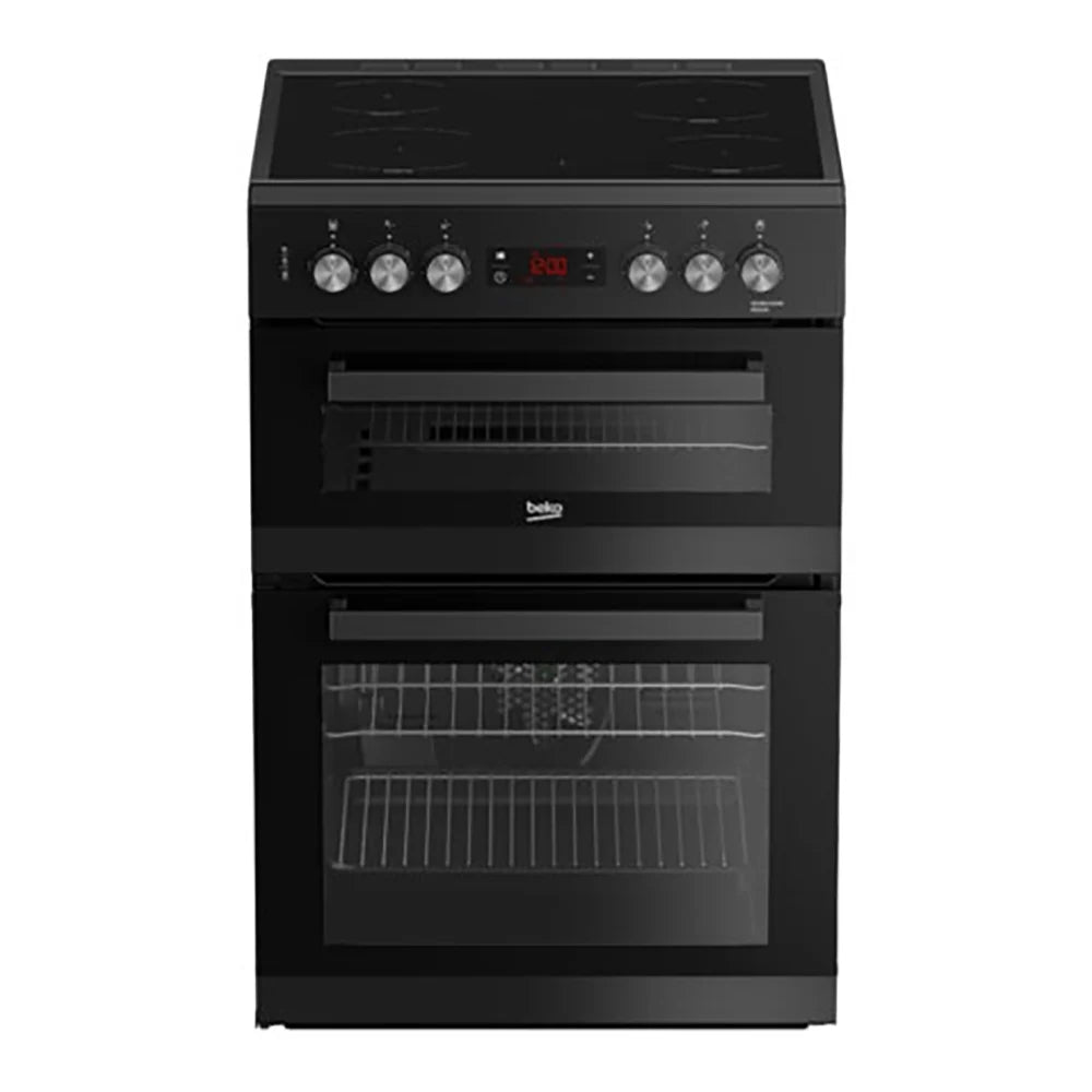 Beko EDC634K 60cm Double Oven Electric Cooker with Ceramic Hob Black | Atlantic Electrics