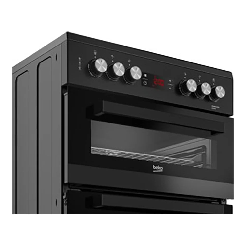 Beko EDC634K 60cm Double Oven Electric Cooker with Ceramic Hob Black | Atlantic Electrics