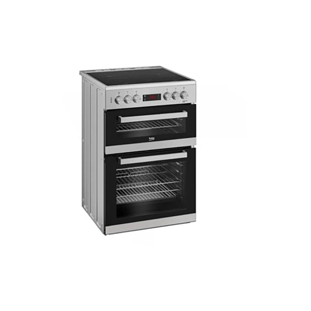 Beko EDC634S 60cm Wide Freestanding Double Oven Electric Cooker - Silver | Atlantic Electrics