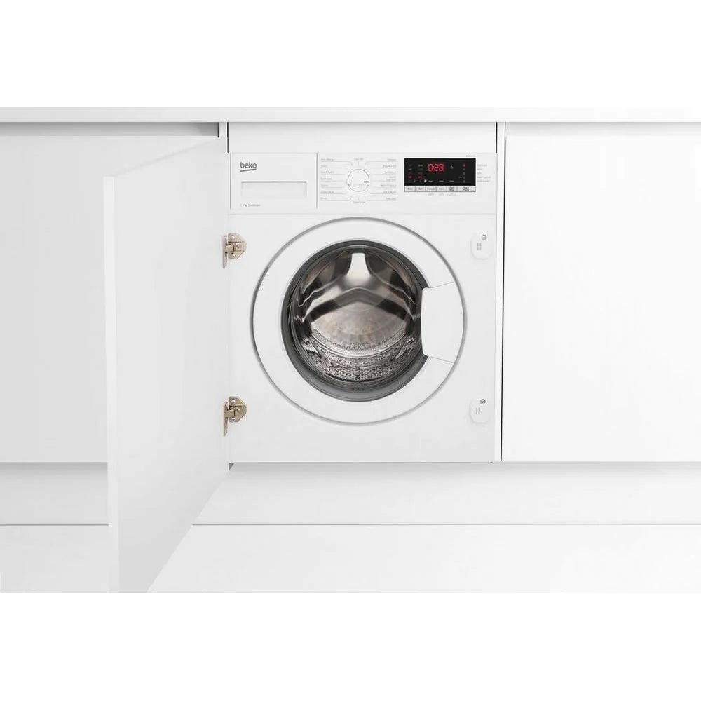 Beko WTIK74151F 7kg 1400 Spin Integrated Washing Machine with Fast+ Function - White | Atlantic Electrics