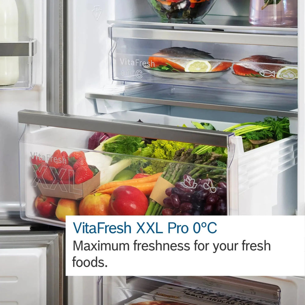 Bosch KGN392LDFG Series 4 No Frost Fridge Freezer, 60/40, Inox-look | Atlantic Electrics - 42117457576159 