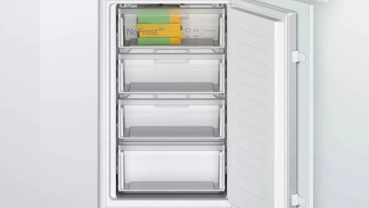 Bosch KIN85NSE0G Fully Integrated 50/50 Fridge Freezer Frost Free with Sliding Hinge | Atlantic Electrics