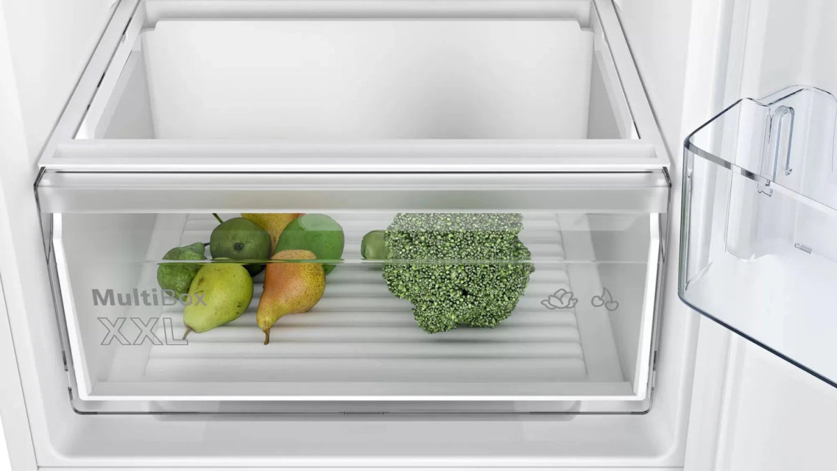 Bosch KIN86NSE0G No Frost Integrated Fridge Freezer, Sliding Hinge, 60/40, White | Atlantic Electrics