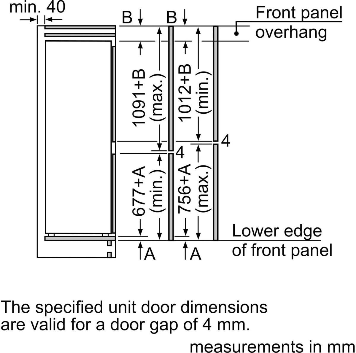 Bosch KIN86NSE0G No Frost Integrated Fridge Freezer, Sliding Hinge, 60/40, White | Atlantic Electrics