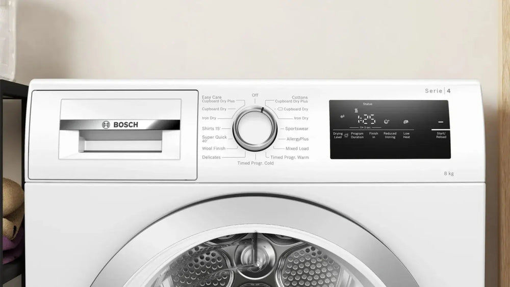 Bosch Series 4 WTN83203GB 8kg Condenser Tumble Dryer - White | Atlantic Electrics - 41993553477855 