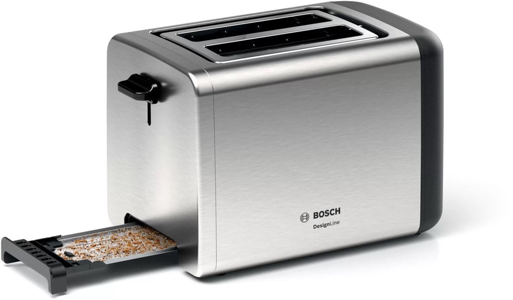 Bosch TAT3P420GB 2 Slot Toaster with variable controls - Silver & Black | Atlantic Electrics - 41965493911775 