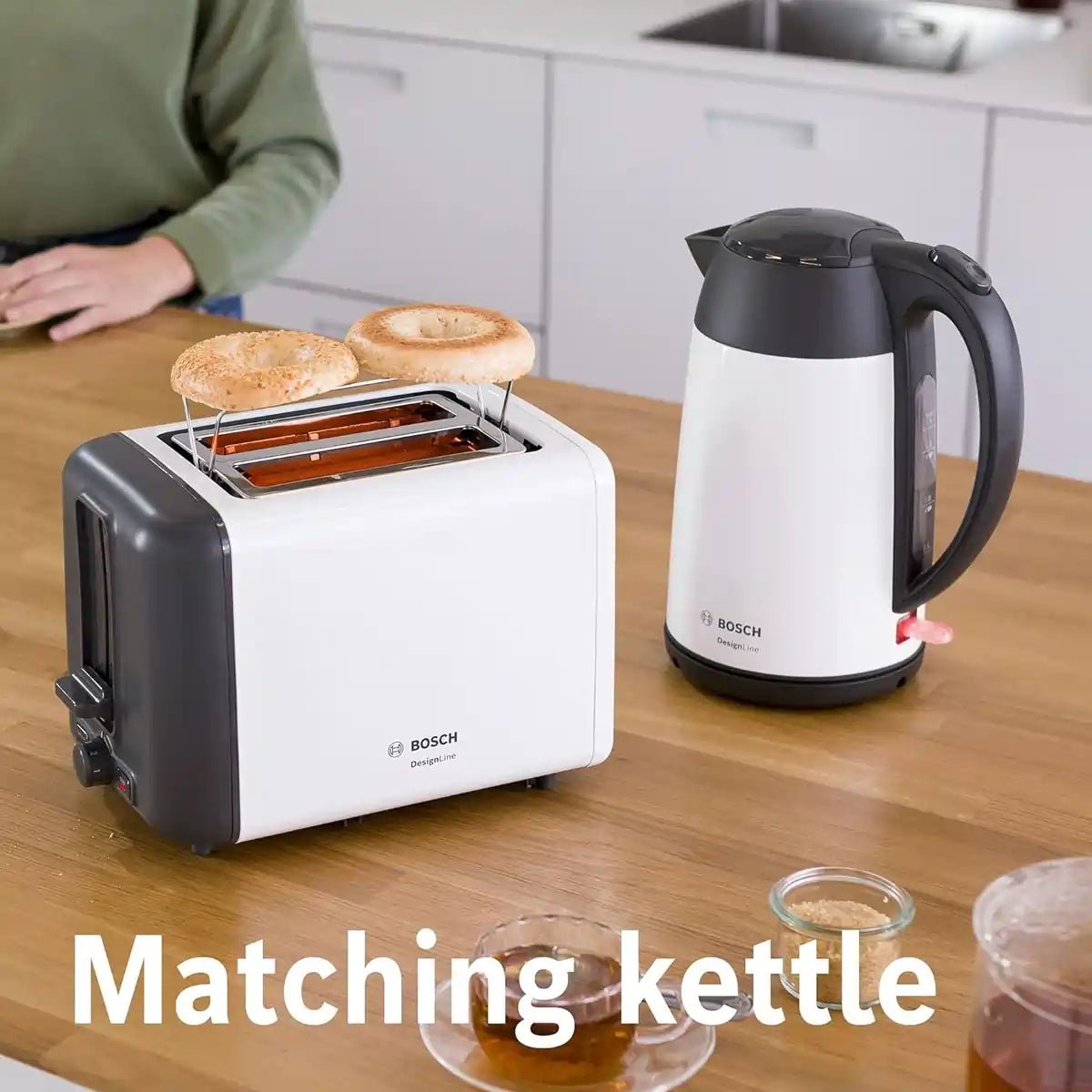 Bosch TAT3P421GB 2 Slice Toaster 970 W, White | Atlantic Electrics