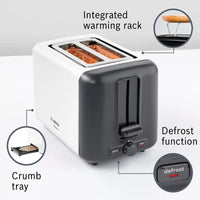 Thumbnail Bosch TAT3P421GB 2 Slice Toaster 970 W, White | Atlantic Electrics- 42065526259935