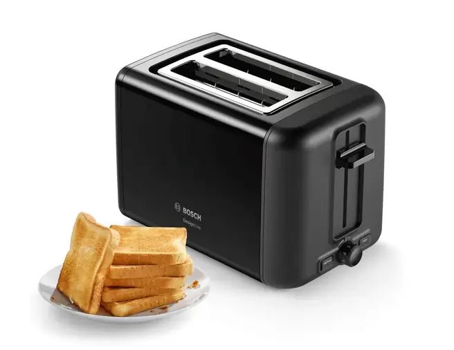 Bosch TAT3P423GB Compact 2 Slice DesignLine Toaster - Black | Atlantic Electrics - 42065525866719 