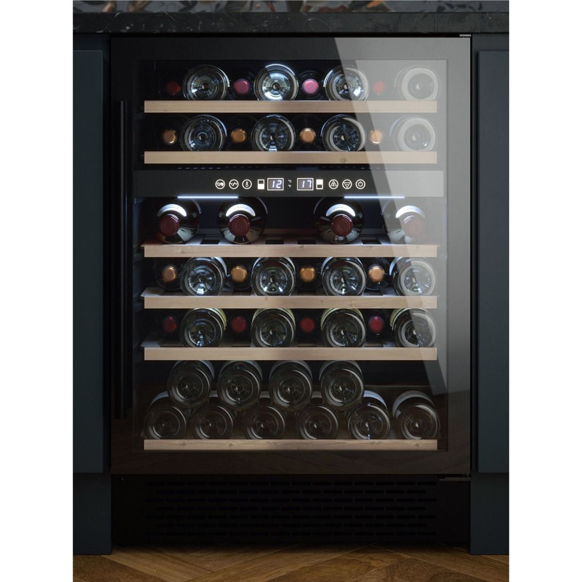 CATA UBBKWC60 60cm 51 bottles Dual Zone Wine Cooler in Black | Atlantic Electrics