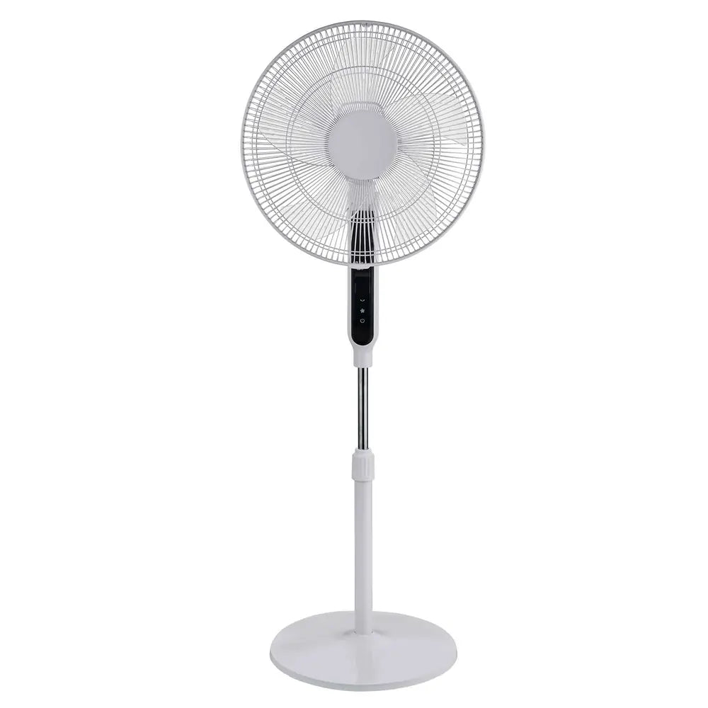 EcoAir Equinox Low Energy 16" DC Floor - standing Fan with 12 Speed Settings and Timer, White | Atlantic Electrics
