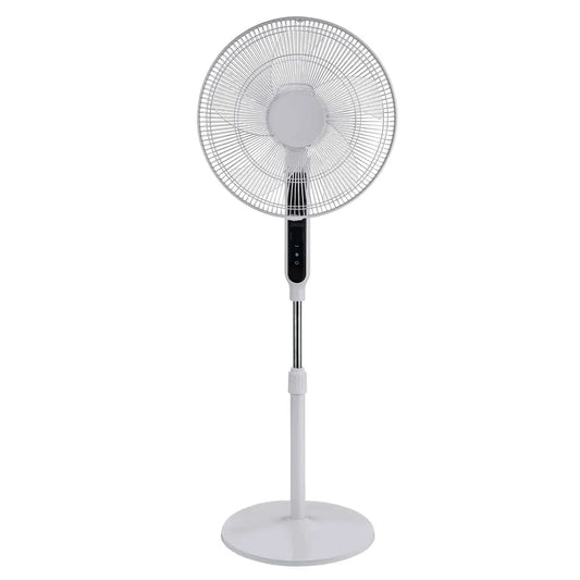 EcoAir Equinox Low Energy 16" DC Floor - standing Fan with 12 Speed Settings and Timer, White | Atlantic Electrics
