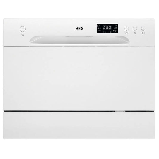 AEG FFB21200CW Compact Tabletop Dishwasher WIth 6 Place Settings Capacity, White