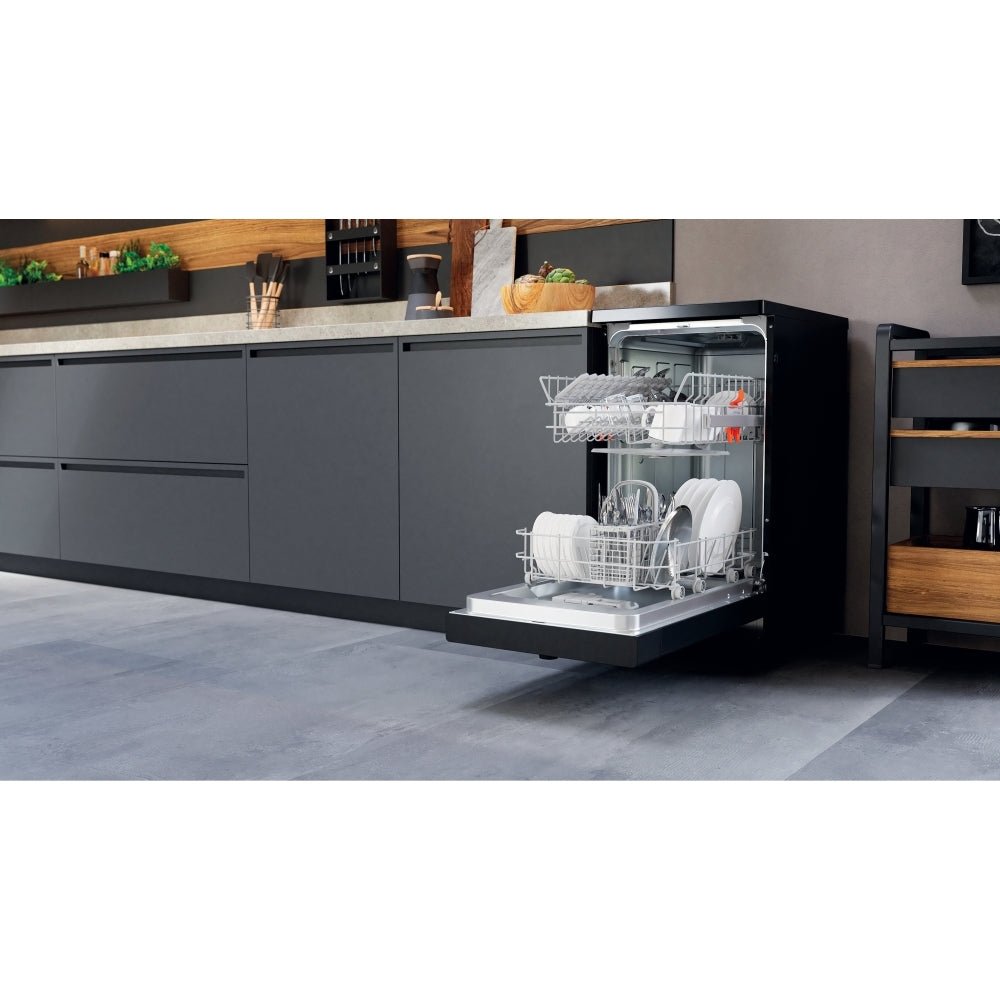 Hotpoint HF9E1B19BUK Slimline Freestanding Dishwasher - Black | Atlantic Electrics - 42170968146143 