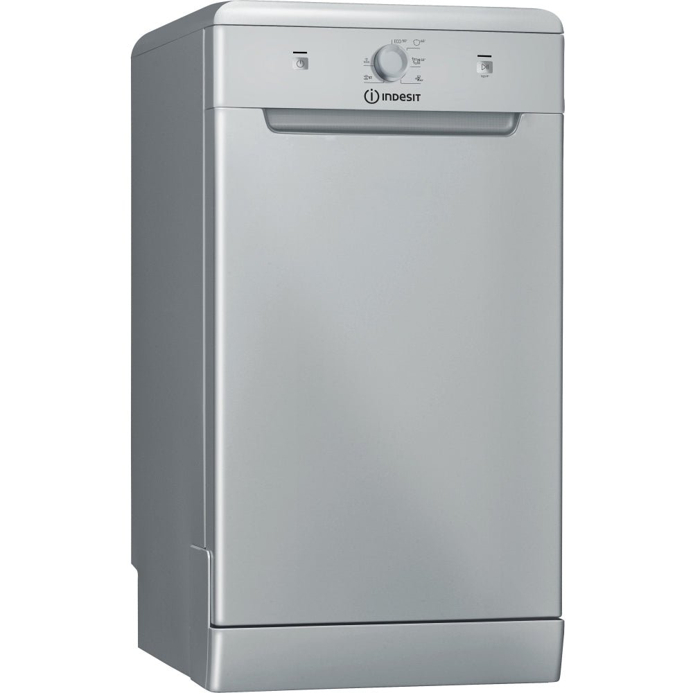 Indesit DF9E1B10SUK 45cm Slimline 9 Place Setting Dishwasher, Silver | Atlantic Electrics - 42689596031199 