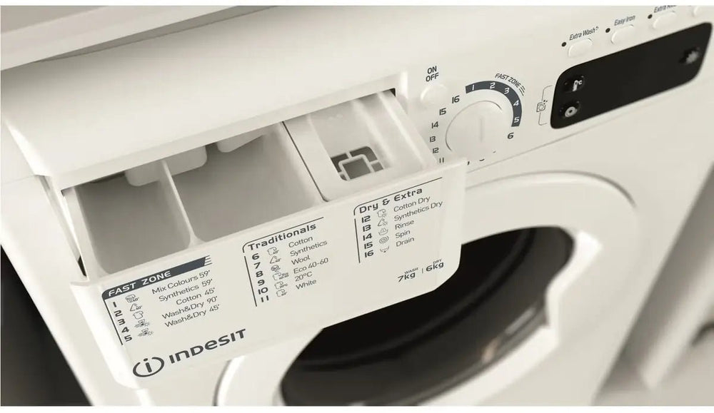 Indesit EWDE761483WUK 7kg Wash 6kg Dry 1400rpm Washer Dryer - White | Atlantic Electrics - 42102397436127 