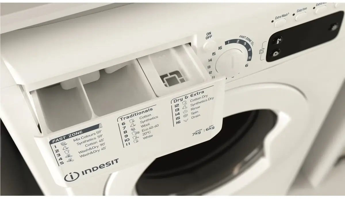 Indesit EWDE761483WUK 7kg Wash 6kg Dry 1400rpm Washer Dryer - White | Atlantic Electrics