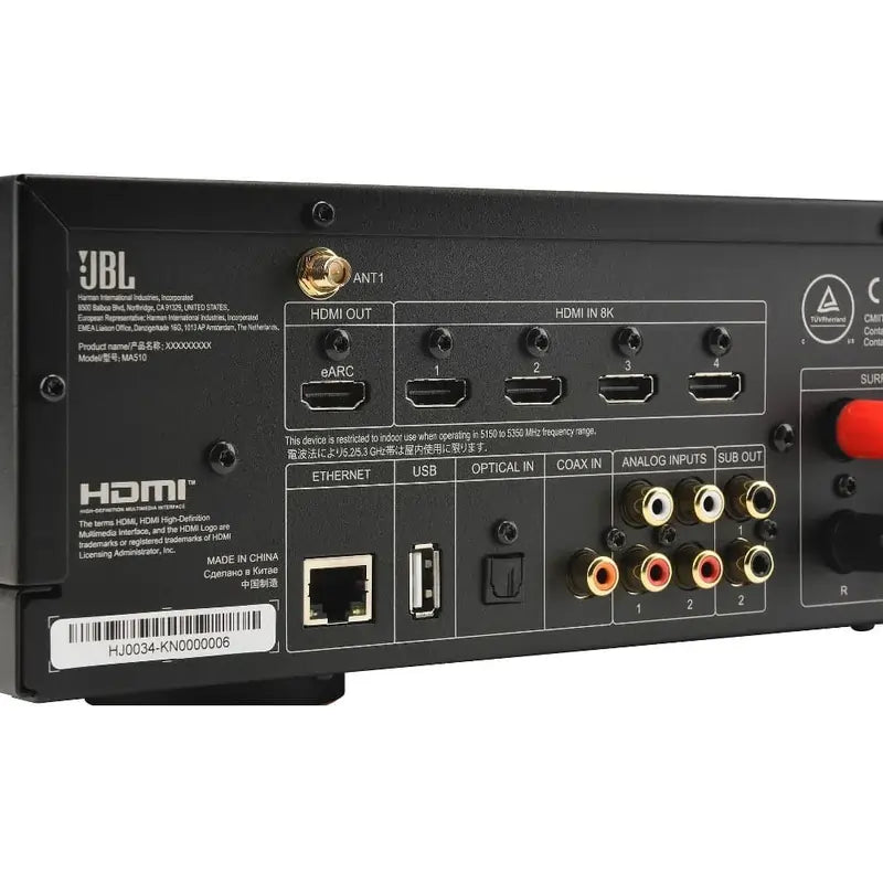 JBL MA510 5.2 Channel 8K AV Receiver, Black | Atlantic Electrics - 42983022657759 
