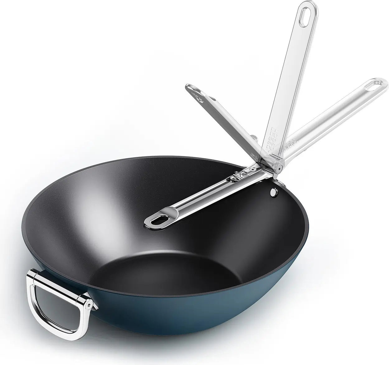 Joseph Joseph 45048 Space Folding Handle Ceramic Non-Stick 32cm Wok, Blue