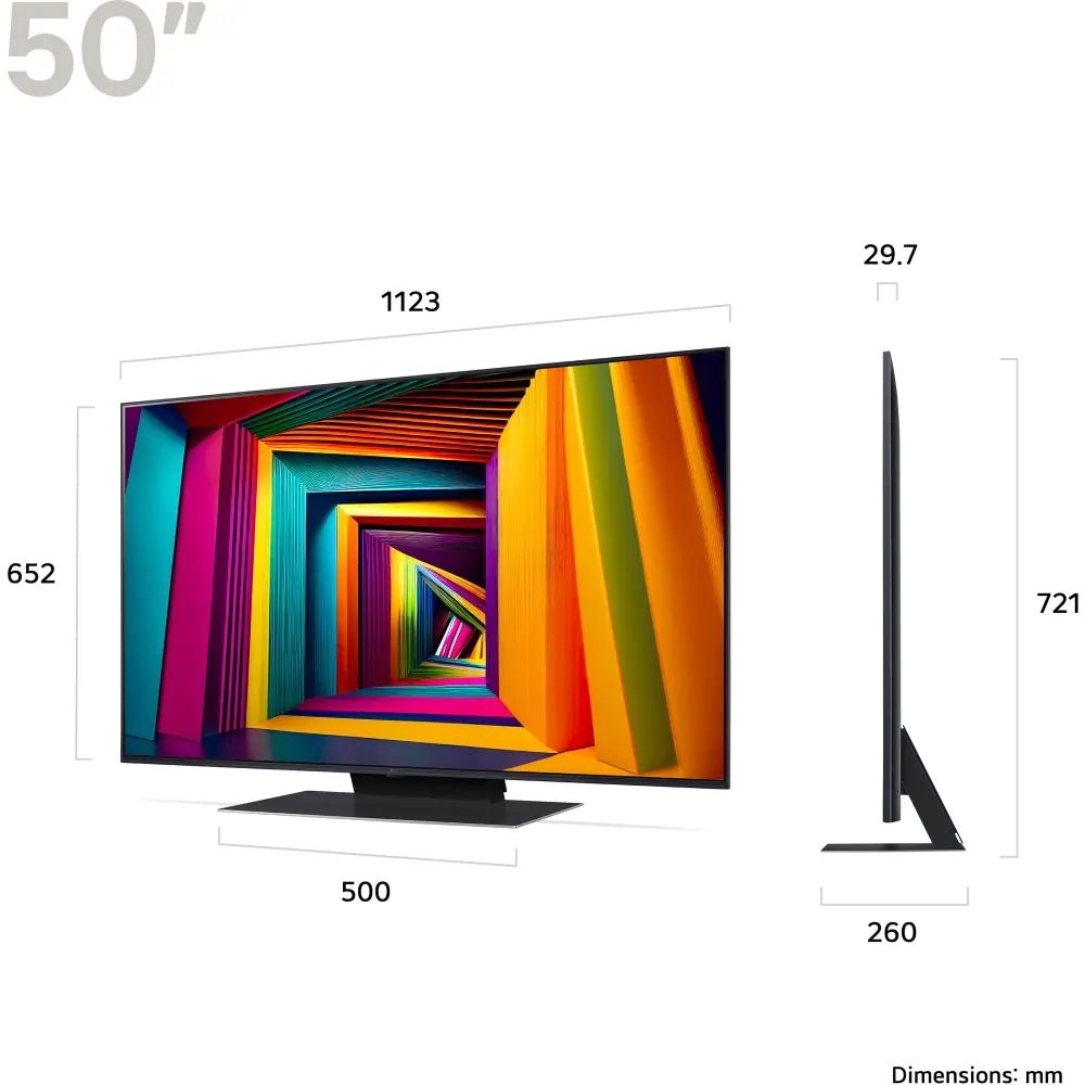 LG 50UT91006LA (2024) LED HDR 4K Ultra HD Smart TV, 50 inch with Freeview Play/Freesat HD, Ashed Blue | Atlantic Electrics - 42434531426527 