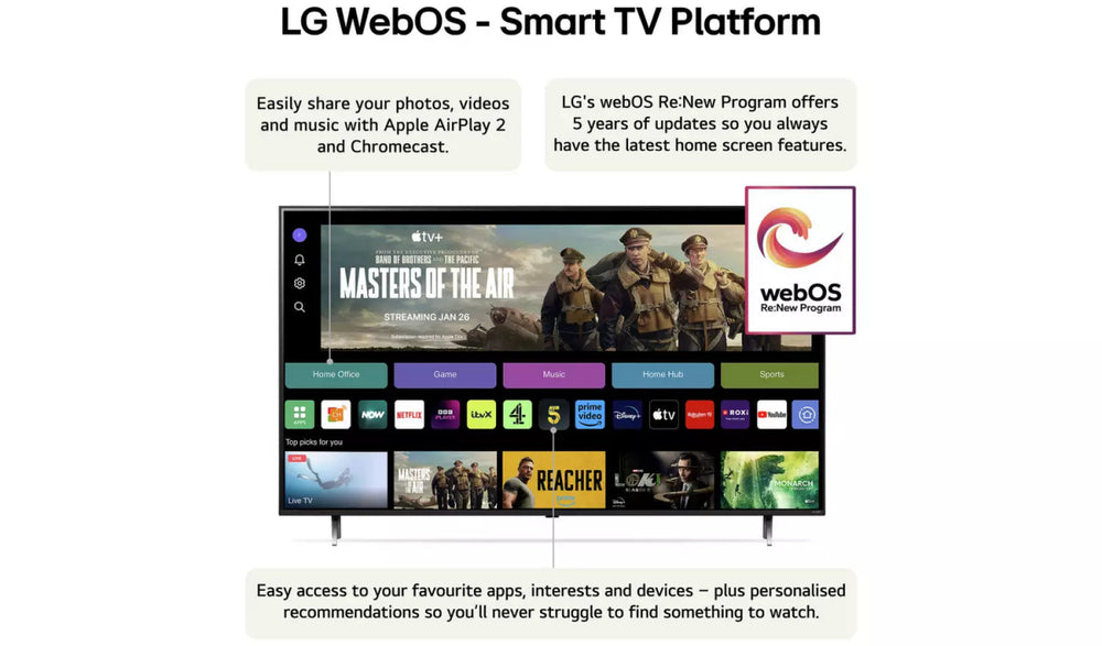 LG 55QNED87T6B (2024) QNED HDR 4K Ultra HD Smart TV, 55 inch with Freeview Play/Freesat HD, Essence Graphite | Atlantic Electrics - 42434532901087 